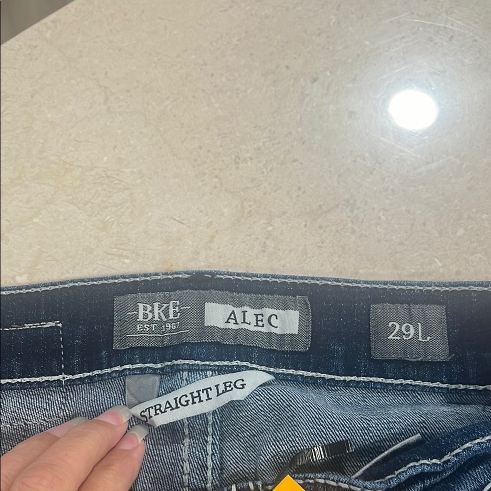 BKE Alec Straight Leg Jeans - Dark Blue